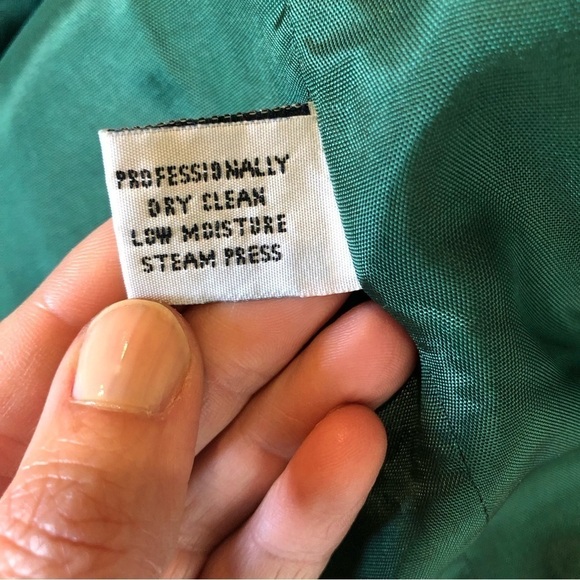 VINTAGE Dumas wool and velvet blazer hunter green black dark cottagecore - Picture 8 of 9